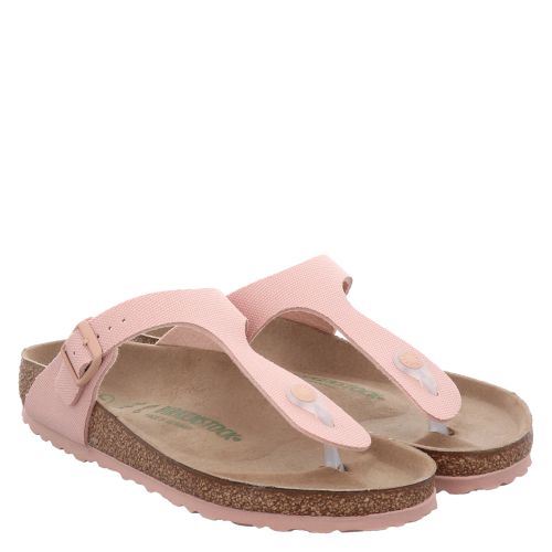 Birkenstock Gizeh Tex Normal Textil Slides Zehentrenner in rose fur Damen