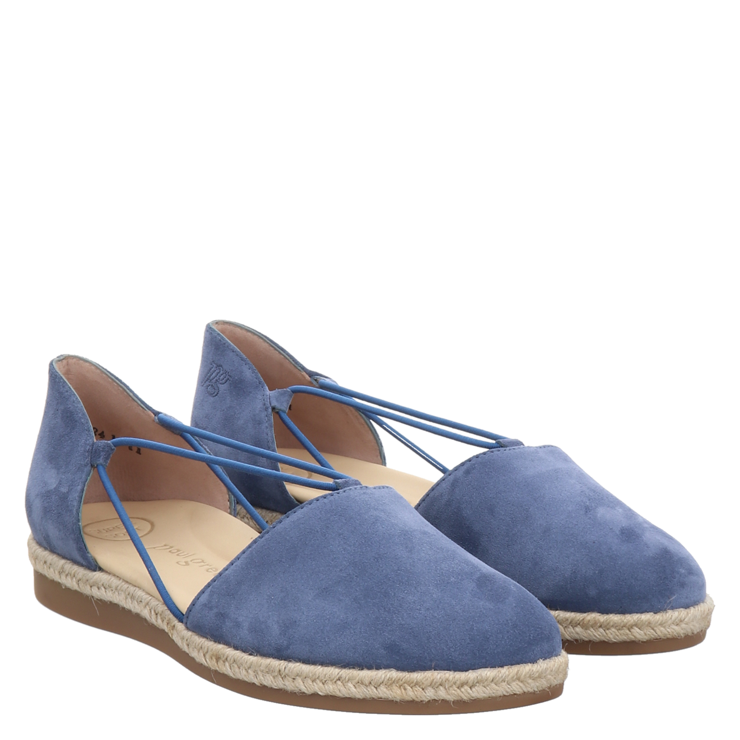 Paul Green 0075 2856 125 slipper Veloursleder Espadrille in blau fur Damen