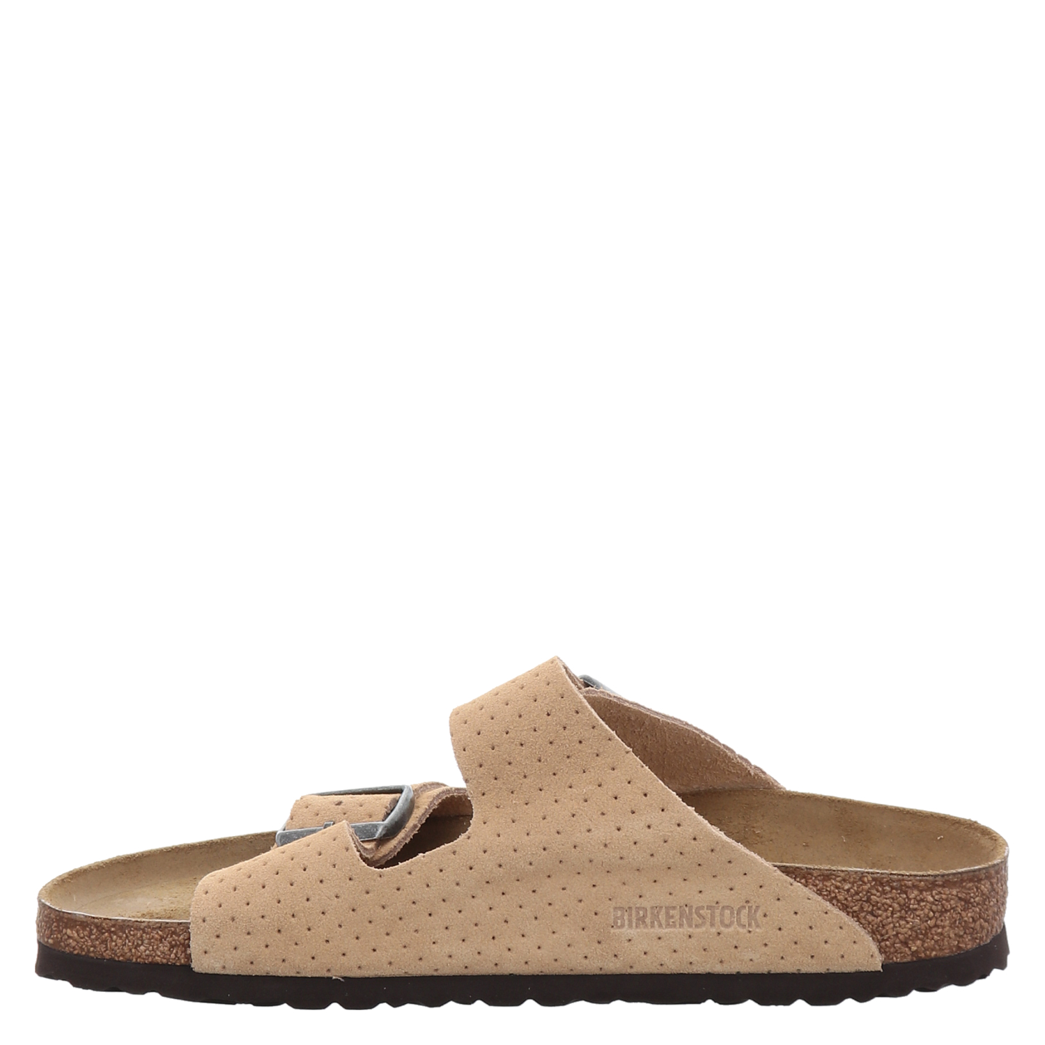 Birkenstock Arizona Vl Dotted Veloursleder Pantolette in beige fur Herren